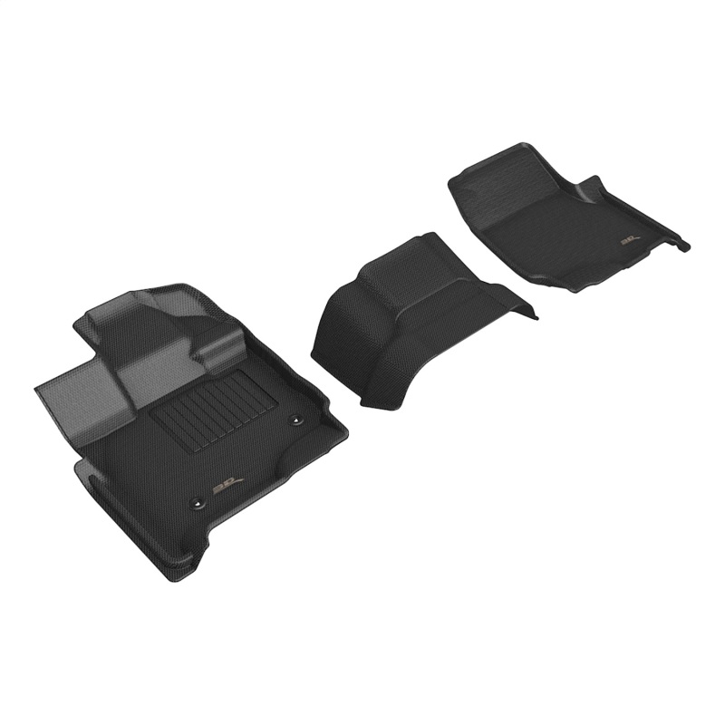 Ford F-150 Floor Mats - Front - 3D MAXpider - Kagu - Black - `15-`26